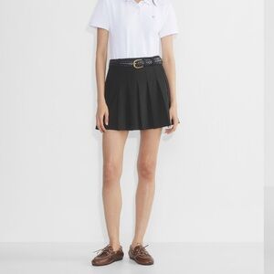 Black Mini Skirt Pleated A-Line